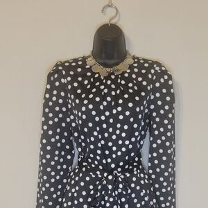 A NEW DAY Black and White Polka Dot Dress